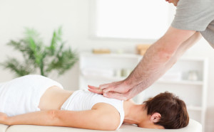 Chiropractor on woman